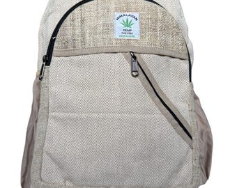 Hemp Backpack, Eco Friendly Handmade Rucksack, Sustainable Travel Bag, Unisex Everyday Pack