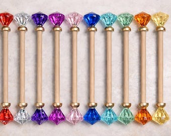 25 Sets-Pairs (50 pieces) Diamond Scroll Finials Rods