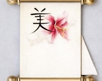 25-Asian Themed #eth_600 Scroll Place Cards