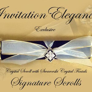 May include: Invitation Elegance Exclusive - Crystal Scroll with Swarovski Crystal Finials - Signature Scrolls