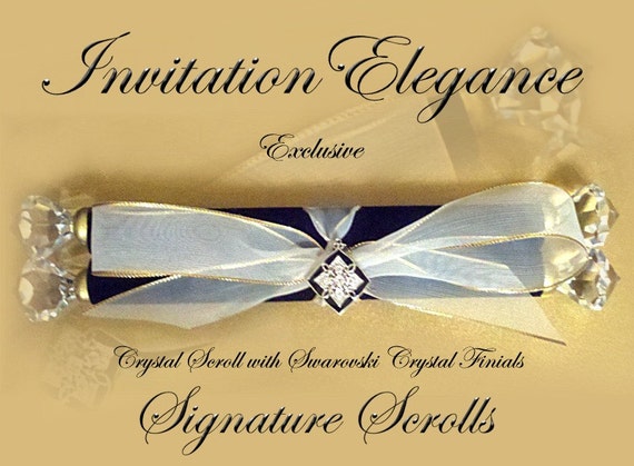Scroll Invitations , Crystal Scroll Invitations for Weddings and