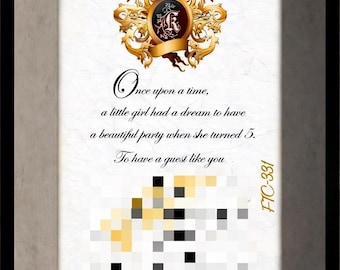 25 Scroll Birthday Invitation Set -Crest 331