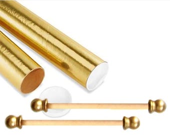 8-inch DIY 125 Set Scroll- Bronze Invitation Rods with Mailing Tubes