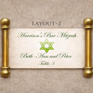 Scroll Place Cards Torah Style - 25-Pcs