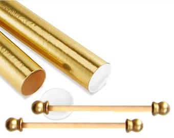 8-inch DIY 100 Set Scroll Invitation Rods w/ Mailing Tubes