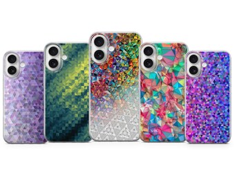 Capa para celular com triângulos geométricos – Capa abstrata para iPhone 17 Air 16e 15 Pro Max 14 13 | Samsung S25 Ultra S24 S23 FE | Google Pixel 10 XL 9