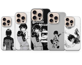 Capa para celular Bachira Meguru – Capa azul com cadeado, estilo anime, para iPhone 17 Air 16e 15 Pro Max 14 13 | Samsung S25 Ultra S24 S23 FE | Google Pixel 10