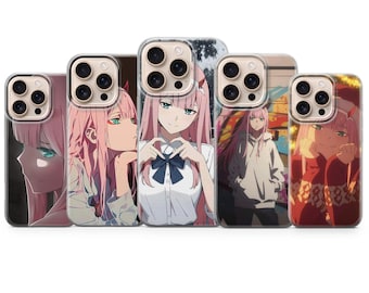 Capa para celular Zero Two – Capa do anime Franxx para iPhone 17 Air 16e 15 Pro Max 14 13 | Samsung S25 Ultra S24 S23 FE | Google Pixel 10 XL 9