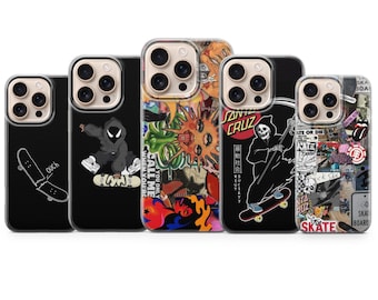 Capa para celular Skater – Capa de rua com estampa de skate para iPhone 17 Air 16e 15 Pro Max 14 13 | Samsung S25 Ultra S24 S23 FE | Google Pixel 10 XL 9