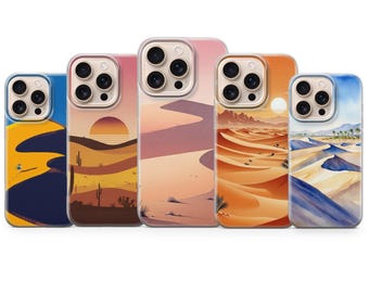 Capa para celular com estampa de dunas do deserto – Capa com efeito degradê de areia para iPhone 17 Air 16e 15 Pro Max 14 13 | Samsung S25 Ultra S24 S23 FE | Google Pixel 10 XL 9
