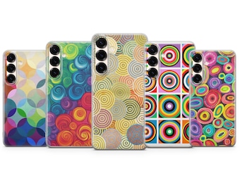 Capa para celular Art Circles – Capa abstrata com círculos para iPhone 17 Air 16e 15 Pro Max 14 13 | Samsung S25 Ultra S24 S23 FE | Google Pixel 10 XL 9