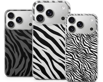 Capa para celular com estampa de zebra e design torcido – Capa estética para iPhone 17 Air 16e 15 Pro Max 14 13 | Samsung S25 Ultra S24 S23 FE Google Pixel 10 XL 9