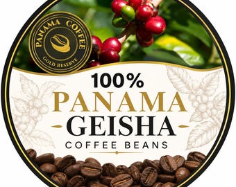 100% Panama Geisha Coffee Whole Beans, Tailor-Roasted to Order, 1 lb (454 grams