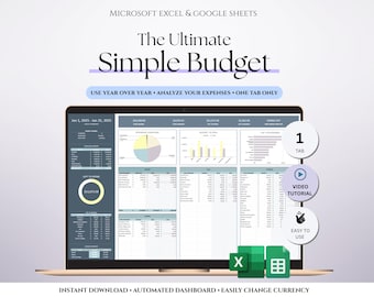 Ultimate Simple Budget Spreadsheet Excel Google Sheets, Monthly Paycheck Budget Tracker Budget Personal Finance Tracker Beginners Budgeting