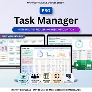 Task Tracker Spreadsheet Digital ADHD Productivity To Do List Task Tracker Template Team Project Manager Task Manager Excel Google Sheets