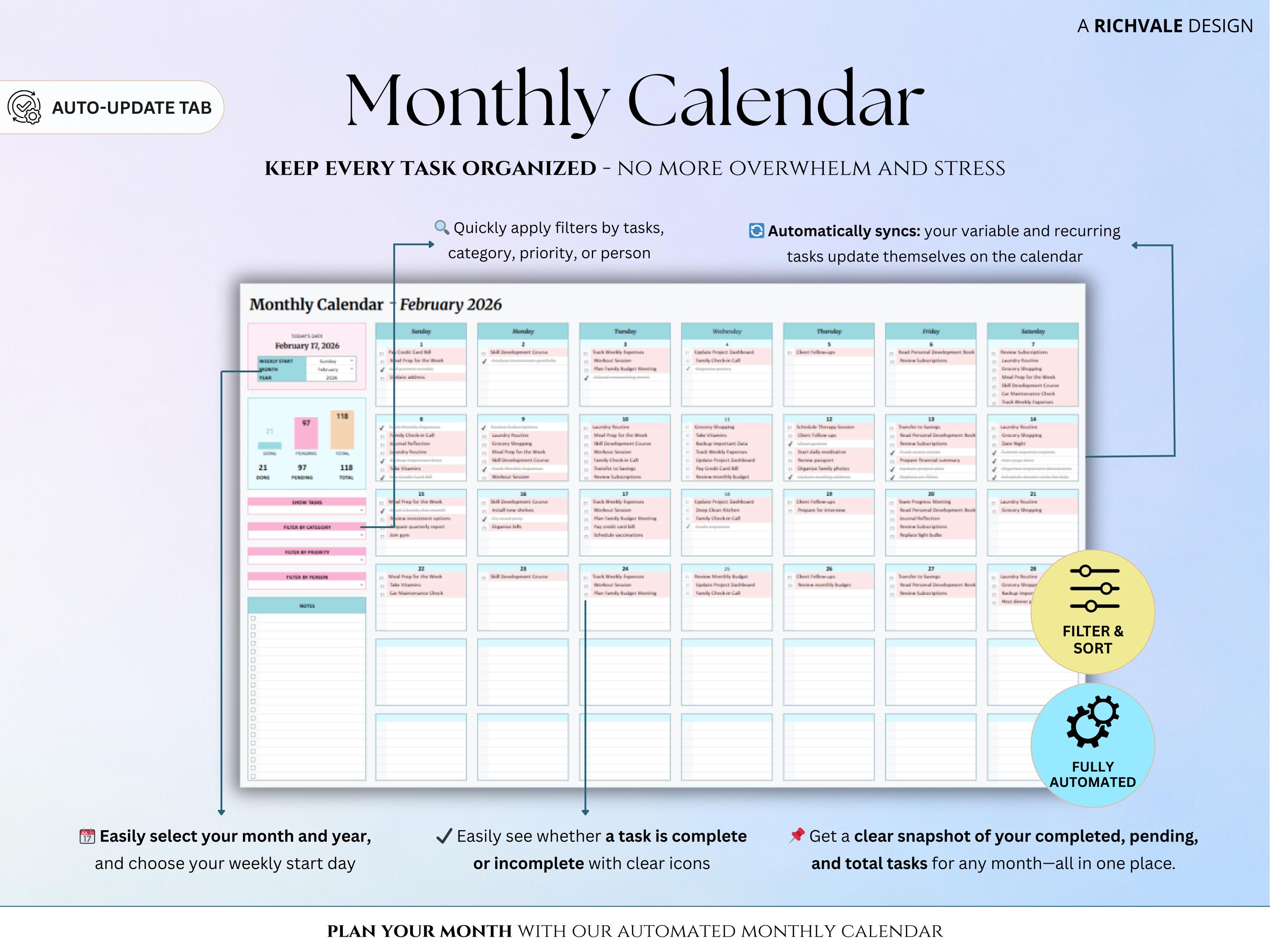 Task Tracker Spreadsheet to Do List Digital ADHD Productivity Template ...