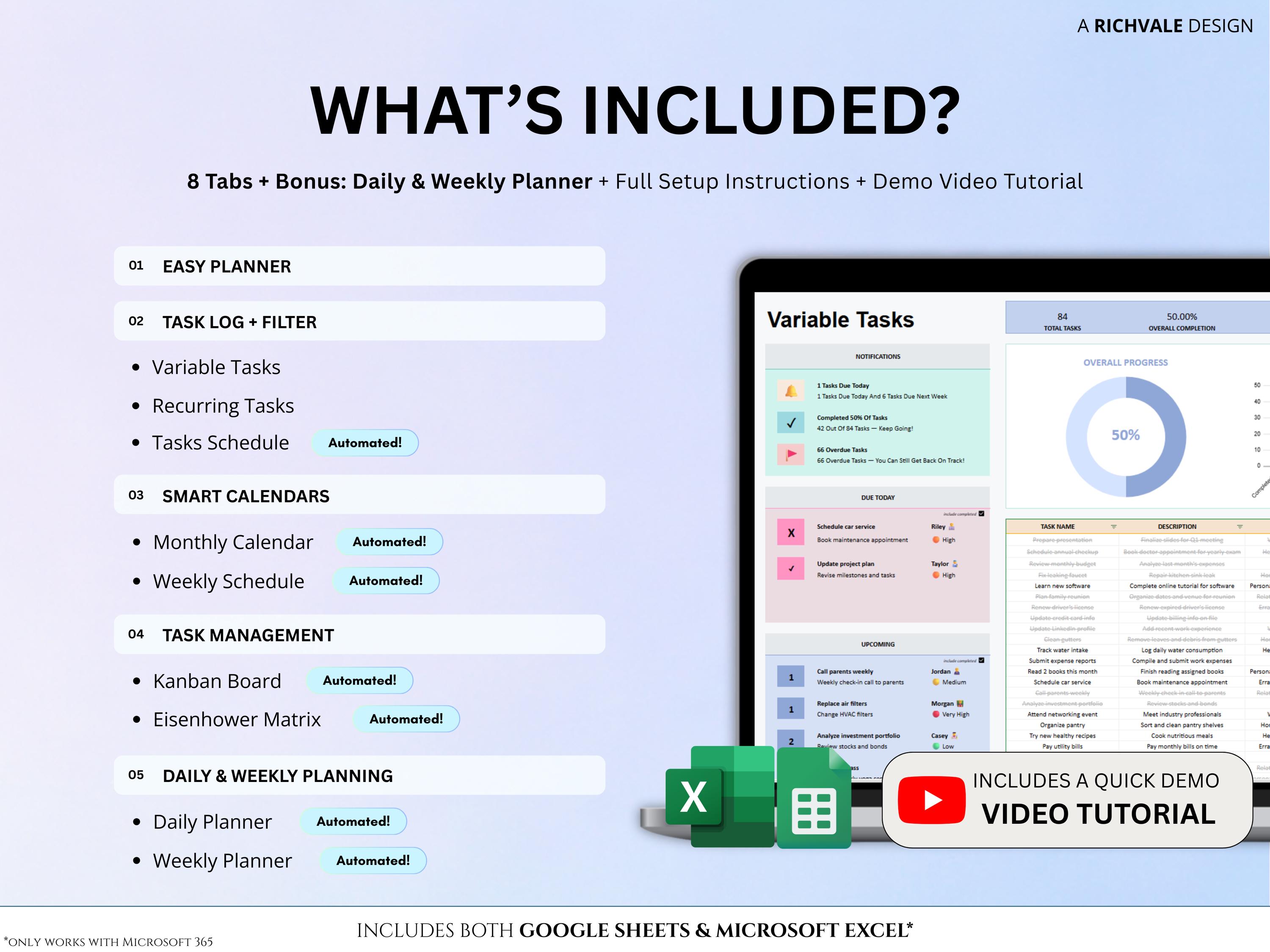 Task Tracker Spreadsheet to Do List Digital ADHD Productivity Template ...