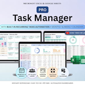 Task Tracker Spreadsheet Digital ADHD Productivity To Do List Task Tracker Template Team Project Manager Task Manager Excel Google Sheets
