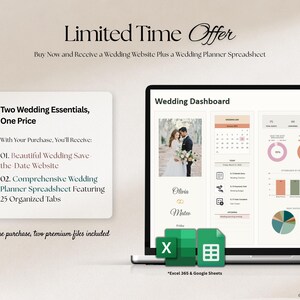 Emerald & Champagne Save the Date Website Template, Editable Wedding Website, Digital Invitation with RSVP, Canva Template image 4