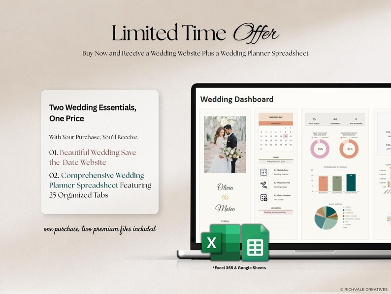 Emerald & Champagne Save the Date Website Template, Editable Wedding Website, Digital Invitation with RSVP, Canva Template image 4