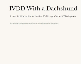 IVDD-toolkit voor honden: ondersteuningsgids thuiszorg, bench rust en herstel (digitale download)