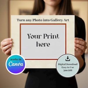 11x14 Double Mat Board Template | Modern Gallery Wall Art (Digital Download) | Editable Canva Template | Gallery Mat Overlay