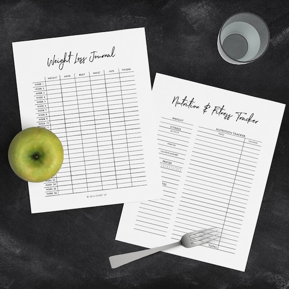 Printable Weight Loss Journal with Calorie and Fitness ...