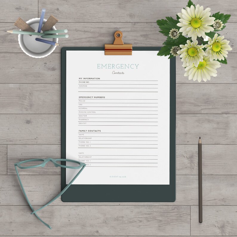 Printable Emergency Contact Form