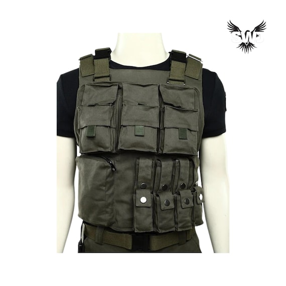 Olive Green jacket Utility Vest Army Military Combat Multi Pocket Airsoft Vest Unisex Outdoor Tactical Gear Halloween Cosplay