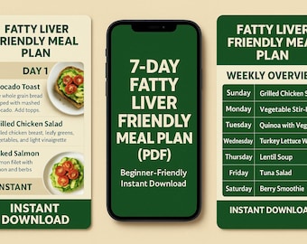 Plan de alimentación de 7 días para el hígado graso (PDF): Dieta imprimible para principiantes
