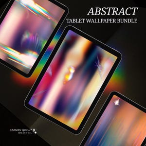 Paquete de fondos de pantalla abstractos para iPad y tablet / Arte de aberración cromática / Fondos coloridos con efecto glitch / Degradado moderno / Descarga digital