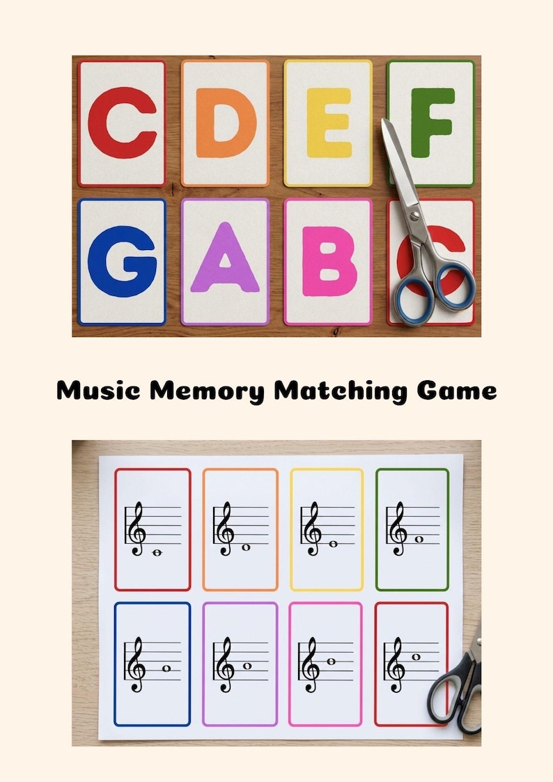Music Theory Memory Game Printable | Notes, Note Values, Dynamics ...