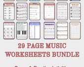 Music Theory Worksheets for kids Bundle of 2 Packs 29 Pages Instant Download