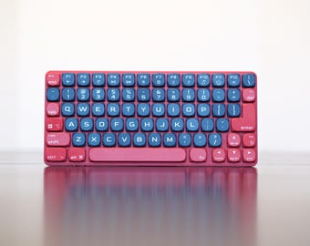 Low Profile 74-key Wired Mechanical Keyboard • Hot Swappable, Hand Assembled, Gaming, Travel, USB-C, Red | Blue
