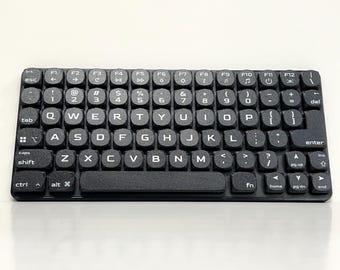 Low Profile 74-key Wired Mechanical Keyboard • Hot Swappable, Hand Assembled, Gaming, Travel, USB-C, Black