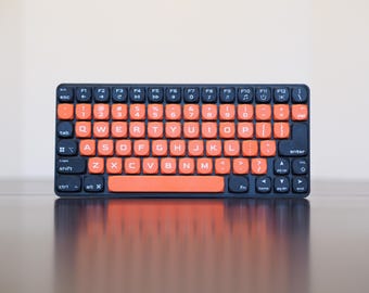 Low Profile 74-key Wired Mechanical Keyboard • Hot Swappable, Hand Assembled, Gaming, Travel, USB-C, Orange | Black