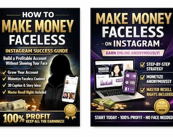 How to Make Money Faceless – Instagram Faceless Business Guide | Digital Marketing eBook | Master Resell Rights (MRR)