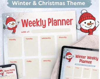 Winter Weekly Planner Printable | Cute Snowman Design
