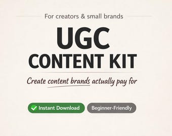 UGC Creator Training PDF | Beginner Content Creator Guide | Digital Download