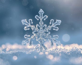 Snowflake Wall Art, Minimalist Winter Decor