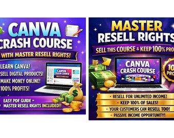 Canva Crash Course | Master Resell Rights | Digital Product | Canva Tutorial | Make Money Online | MRR