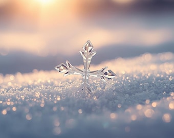 Snowflake Wall Art, Minimalist Winter Print, Neutral Blue Decor, Digital Download