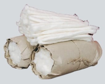 Poonies de algodón enrollados a mano / Punis listos para hilar / Suministros para hilar Charkha Khadi