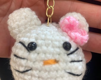 Crochet Keychain Patterns – Kitty, Hedgehog & Pom, Amigurumi PDF (Digital Download)