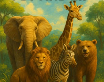 Wildlife Animals Coloring Book for Kids | 15 Printable Animal Pages | Educational PDF Download