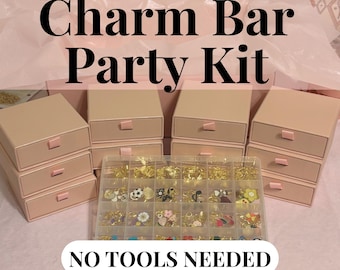 Charm Bar Bracelet Party Kit for 12 • No Tools Required • Girls Birthday Activity