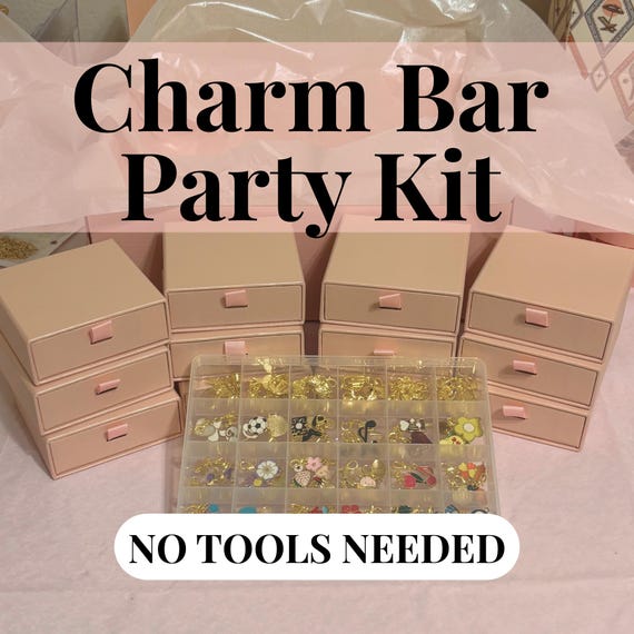 Charm Bar Bracelet Party Kit for 12 • No Tools Required • Girls Birthday Activity
