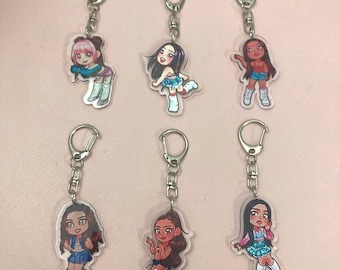 Custom Katseye Acrylic Keychains: Daniela, Manon, Yoonchae, Sophia, Lara, Megan