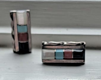 Kolczyki Zuni ze srebra próby 925 z wieloma wkładkami