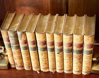 1826 Kompletter 10-Band-Satz der dramatischen Werke von William Shakespeare Antique Leather Bound